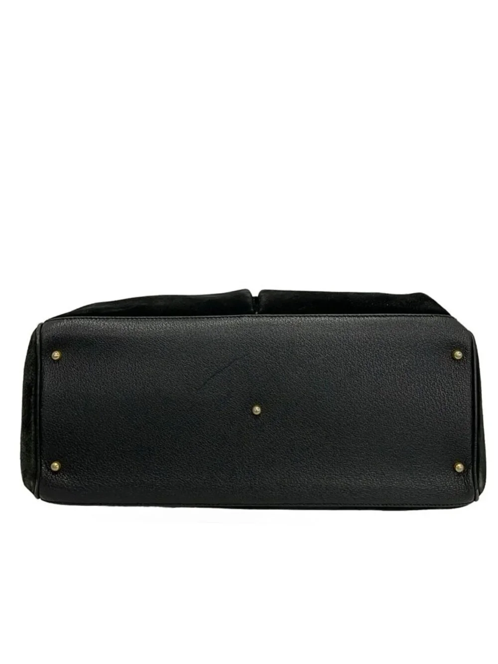 Gucci Handbag Bamboo Black Brown Leather